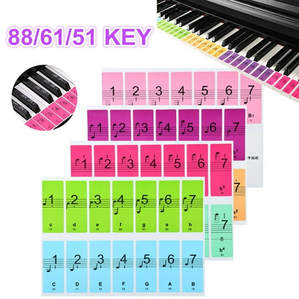 keyboard stickers colorful removable piano stickers for 516188 key