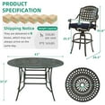 thumbnail image 4 of VIVIJASON 10-Piece High Patio Dining Set, All Weather Cast Aluminum Outdoor Bar Table and Chairs Set, Includes 8 Swivel Bar Stools & 61" Bar Height Dining Table with 24" Lazy Susan, Umbrella Hole, 4 of 7