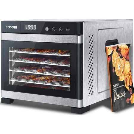 COSORI Food Dehydrator for Jerky  6 Stainless Steel Trays  CP267-FD  Silver