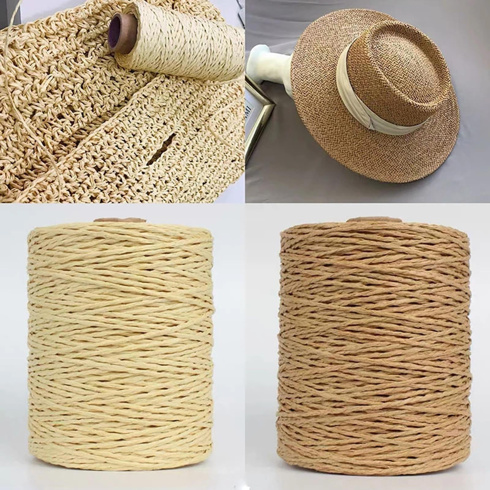 Natural Diy Hand Woven Bag Paper Rope Material, Hat Making Supplies (200ft  Rope, 1 Crochet Needle Included)