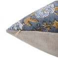 thumbnail image 5 of Fabdivine Block Print Throw Pillow Cover, 22x22 Inch Pure Linen Decorative Cushion Cover, Floral Print Boho Design Light blue Pillow Cover for Sofa and Couch, 5 of 5