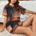 thumbnail image 4 of Balery Astronaut On Mars A Conjunto de Pijama para Mujer con Estampado, Dos Piezas de Manga Corta y Shorts, Ropa de Dormir Suave con Cuello Redondo y Bolsillos-X-Large, 4 of 6