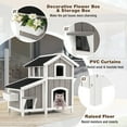 thumbnail image 5 of Gymax Outdoor Feral Cat House 2-Story Wooden Kitty Shelter with Escape Door, 5 of 10