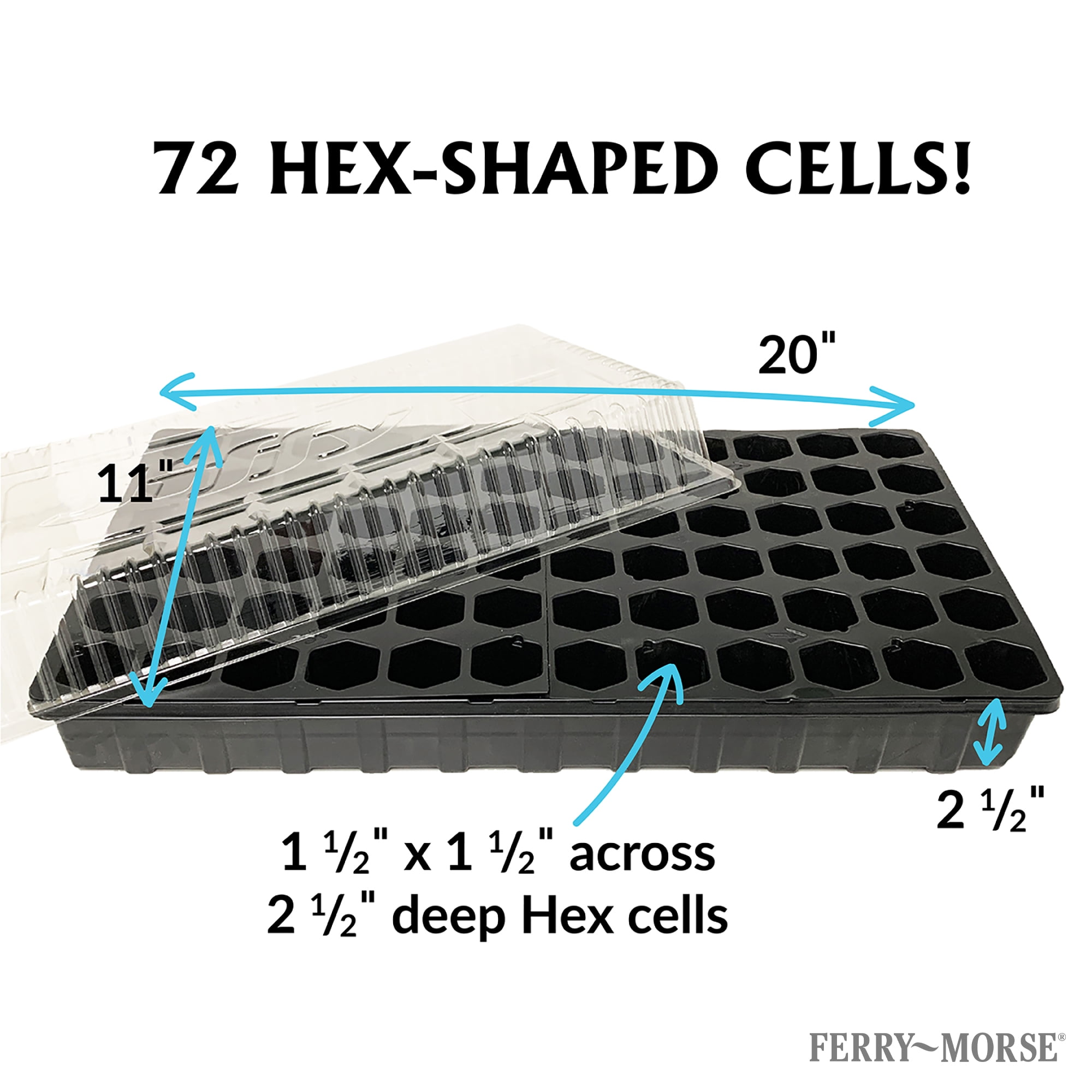 Ferry Morse Pro-Hex Seed Starting Tray 72 Cells - Reusable Plastic Tray