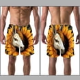 thumbnail image 3 of luoweisi Men's Beach Shorts Quick Dry Swim Trunks with Mesh Lining Sunflower Unicorn M, 3 of 5