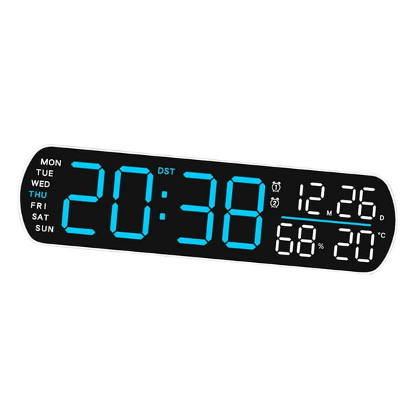 Reloj despertador digital, reloj de escritorio, práctico, electrónico, inteligente, multiusos. Azul