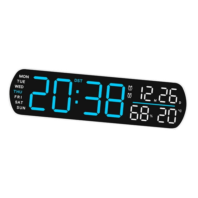 Reloj despertador digital de escritorio, práctico y creativo, electrónico, con LED, para sala de estudio, oficina, dormitorio y escritorio. Azul