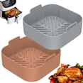 thumbnail image 1 of 2 Pcs Pot en Silicone pour Friteuse à Air Chaud avec Poignée Doublure Réutilisable Panier en Silicone Résistant à la Chaleur Accessoires pour Friteuse à Air Four Micro-Ondes, 1 of 9