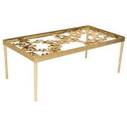 Otto Ginkgo Leaf Coffee Table in Gold and Clear Finish