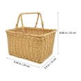 thumbnail image 2 of HEATSHAKING Woven Fruit Storage Basket Fruits Basket Khaki 1Set, 2 of 5