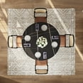 thumbnail image 3 of POVISON 51"Modern Black Round Dining Table for 4, Matte Sintered Stone Tabletop, Bronze Carbon Steel Base, 3 of 11