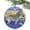 SlateBlue, variant on Watercolor Zebra Purple Fower Christmas Ceramic Ornament 2025,3" Round Xmas Tree Hanging Accessories with Gold Ribbon,Grassland Sky Pendant Ornaments for Holiday Gift Home Party Decor