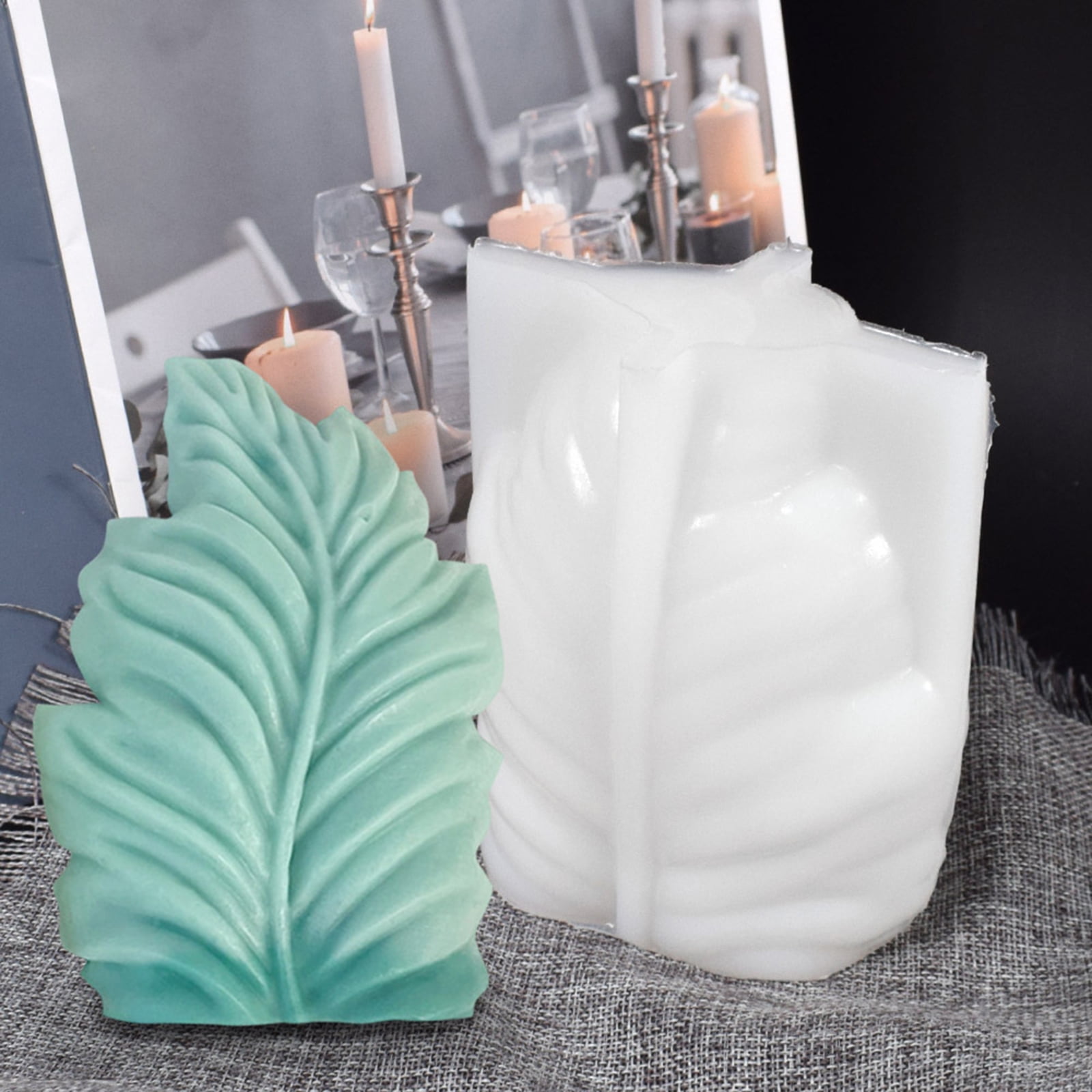 Leaf Silicone Mold Coral Candle Mold for Crafting Candle Soaps Plaster Resin Crafts Ornament Home Holiday Decoration