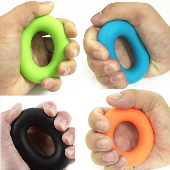 4 Pack Hand Grip Strengthener Rings Finger Exerciser Grip Strength Trainer Silicone Squeezer Gripper for Muscle Strengthening Training Forearm Grip Workout Stress Relief Rehabilitation 30LB-60LB