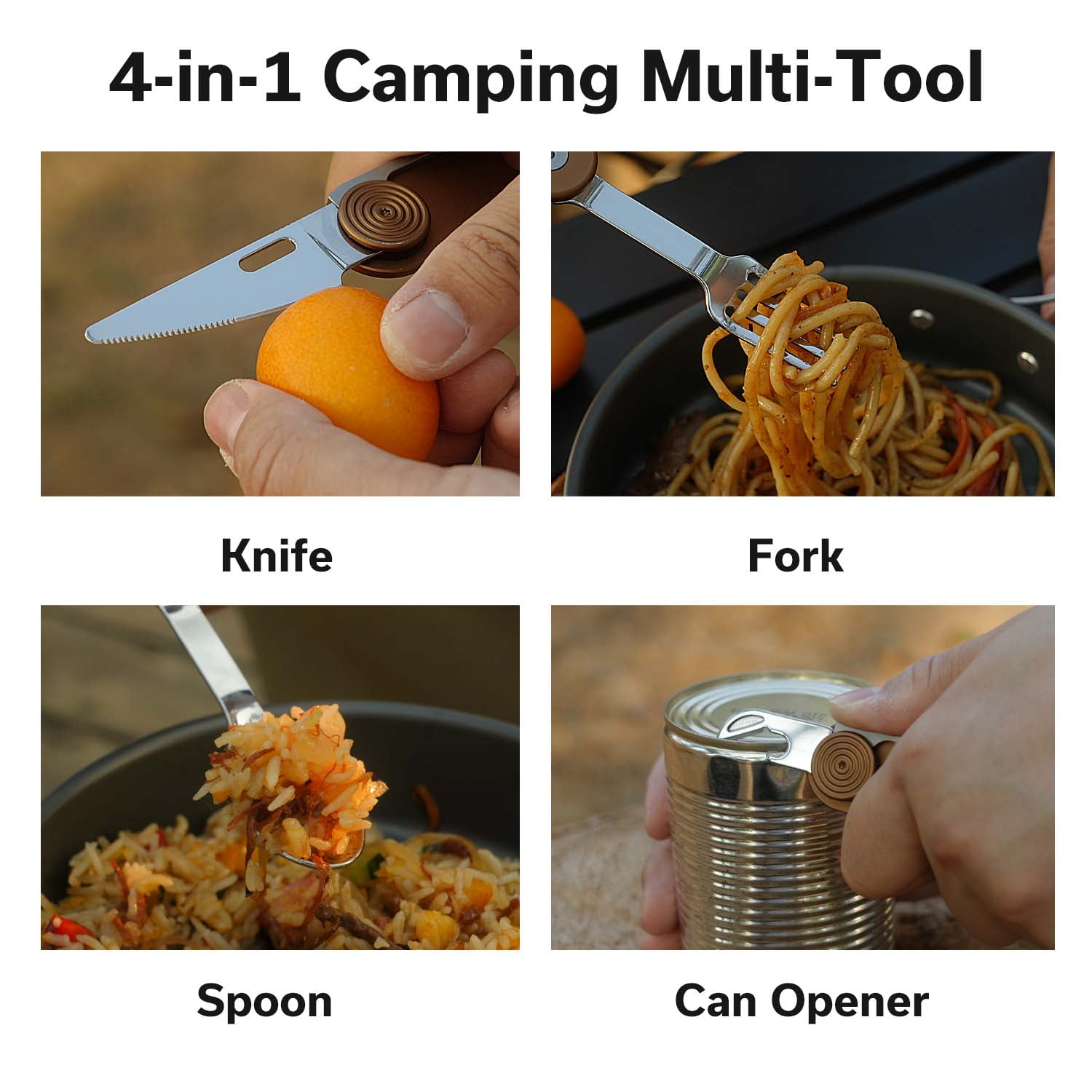 CIVIVI Partake Multi-tool 4-in-1 Coyote Brown Aluminum & Stainless Steel Camp Knife C24032C-2