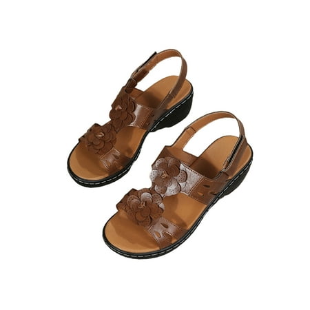

Audeban Women s Breathable Open Toe Wedge Sandals Travel Casual Women Anti Slip Thick Sole Ankle Strap Shoes Platform Sandal