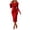 Red, variant on Bxsruta Womens Midi Dress Long Sleeve Crew Neck Bodycon Ruched Party Evening Gown