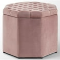 thumbnail image 6 of Posh Living Adrian Button Tufted Velvet Storage Ottoman in Blush Pink, 6 of 9