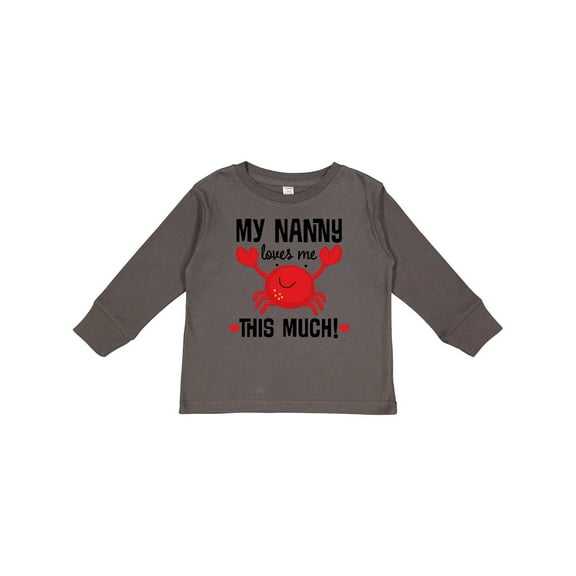 Inktastic Nanny Loves Me Grandson Boys or Girls Long Sleeve Toddler T-Shirt