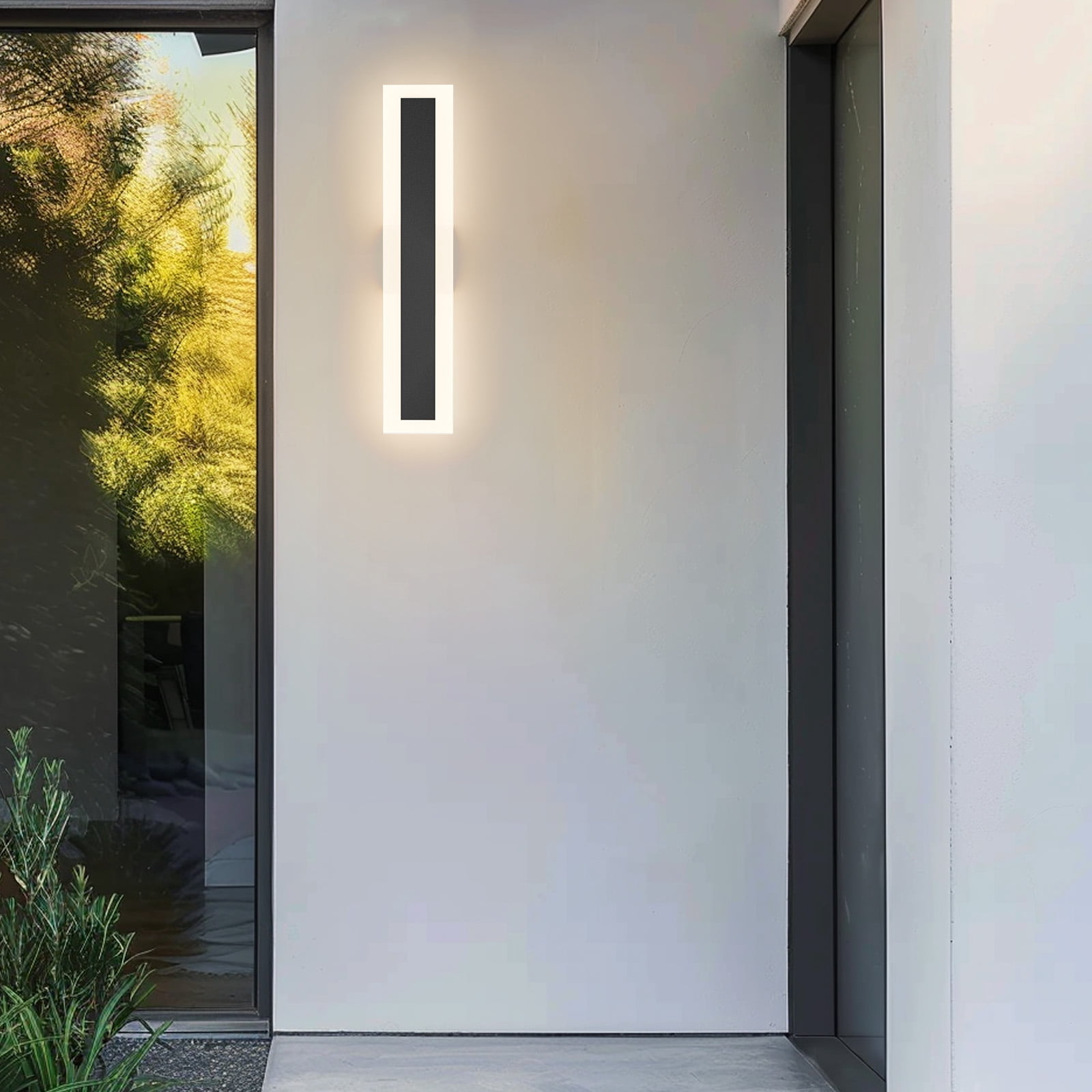 Modern Outdoor Wall Light Exterior Lighting Fixtures LED Linear IP65 Waterproof Wall Lamps Outdoor Wall Sconces Lighting for Porch Patio Garage Yard IP65 Waterproof, 3000K 11W 363LM, 15.8 Inch