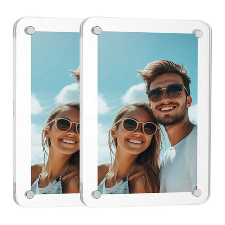 Uxcell 2Pcs Acrylic Fridge Magnetic Picture Frame, 3.1 x 3.5 inch Photo Frames