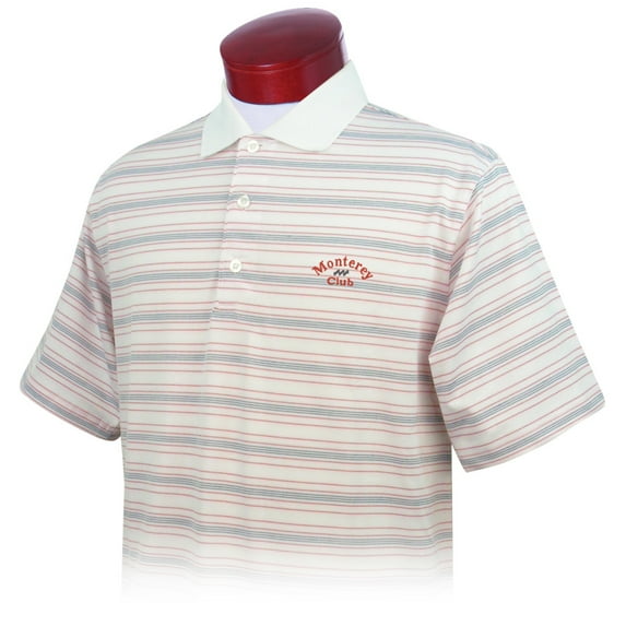 Monterey Club Men's Multi Stripe Jacquard Texture Golf Polo Shirt #1602