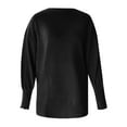 thumbnail image 4 of Women's Sweater Oversized Solid Chuny Knitted Long Sleeve Crewneck Loose Fit Warm Sweaters Black, 4 of 5