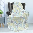 thumbnail image 4 of Under the Sea Soft Flannel Fleece Blanket, Illustration of Various Sea Creatures Drawn by Hand Maritime Items, Cozy Plush for Indoor and Outdoor Use, 50" x 60", White and Multicolor, by Ambesonne, 4 of 5