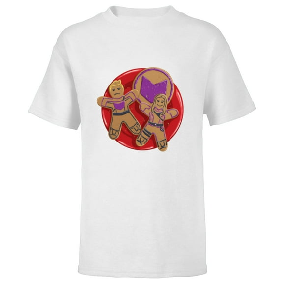 Marvel Hawkeye Clint Barton Kate Bishop Gingerbread Cookies - Short Sleeve T-Shirt for Kids - Customized-White