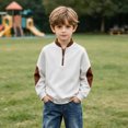 thumbnail image 2 of Hurxie Boy's Quarter Zip Pullover Lightweight Mock Neck Active Tops Kids Sweatshirts, Long Sleeve Golf Shirts School Fall Sports Clothes 150, 2 of 5