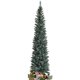 thumbnail image 4 of Costway Árbol de Navidad artificial delgado de PVC nevado sin iluminación de 210 cm con piñas, 4 of 4