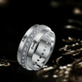 thumbnail image 5 of Personalized Two Laps of Simulated Diamond Design Promise Ring 925 Sterling Silver Ring for Women with 2 Names, 5 of 5