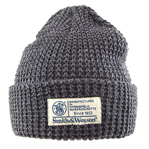SMITH & WESSON *CHARCOL & BLUE KNIT STOCKING CAP* *NEW* 