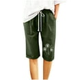 thumbnail image 2 of BVXEEP Women's Shorts and Linen Fashionable Summer Womens Shorts Dressy Casual Printing Elastic Waist 5-inch Pants Drawstring Womens Shorts Casual 5-inch Shorts, 2 of 3