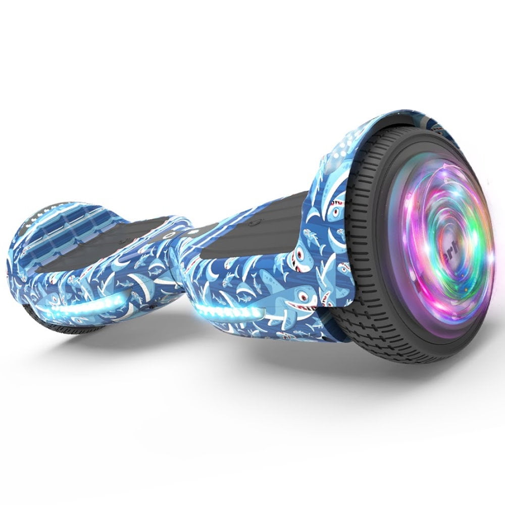 Flash Wheel Hoverboard 6.5&quot; Bluetooth Speaker with LED Light Self Balancing Wheel Electric Scooter - Baby Shark