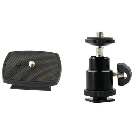 Image of Aluminium Alloy Mini Ball 1/4inch Mount with Flash Shoe with Mounting Bracket Adapter Tripod Quick Release Plate