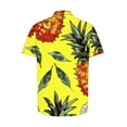 thumbnail image 4 of Txeol Stylish Men's Hawaiian Shirt - Short Sleeves, Lightweight Linen Blend, Classic Pineapple Pattern Holiday Deals,Yellow,M, 4 of 5