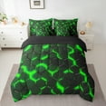 thumbnail image 2 of Manfei Neon Green Honeycomb Twin Bedding Sets 7-Piece, Abstract Geometric Bedding Comforter Set, Teens Boys Girls Kids Reversible Sheet Sets, Breathable Home Decor, 2 of 7