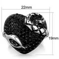 thumbnail image 2 of TK1788 - Two-Tone IP Black (Ion Plating) Stainless Steel Ring with Top Grade Crystal  in Jet Size 7, 2 of 2