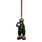 SNOWSHOE WILLIE Black Bear With Snowball Christmas Ornament by Wilcor