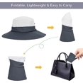 thumbnail image 5 of Sun Hat for Women UV Protection Bucket Fishing Hat with Ponytail-Hole, Foldable Outdoor Sun Hats Mesh Wide Brim Beach Hat, 5 of 10