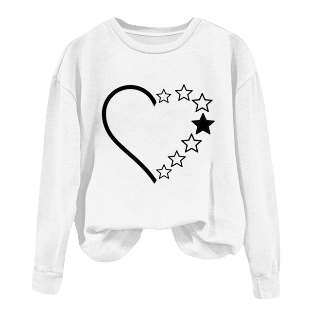 Birdeem Mode Femmes T-Shirt à Manches Longues Col Rond Imprimé Chandail en Molleton Blouse Tops