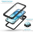 thumbnail image 5 of KOMI for iPhone 15 Case, IP68 Waterproof Dustproof Shockproof Cases with Built-in Screen Protector, 360 Full Body Protective Heavy Duty Rugged Phone Cover for iPhone 15-6.1 inch (Black/Clear), 5 of 5