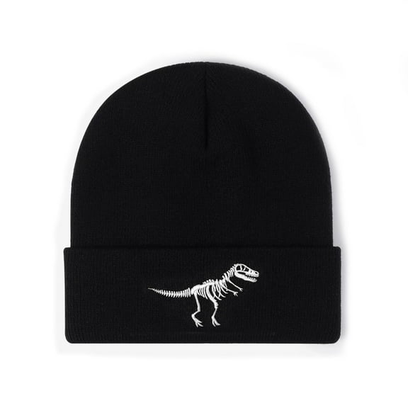 Waldeal Dinosaur Beanie Hat for Men Women, Embroidered Knit Cuff Fashion Winter Hat, Unisex Dinosaur Lovers Gifts