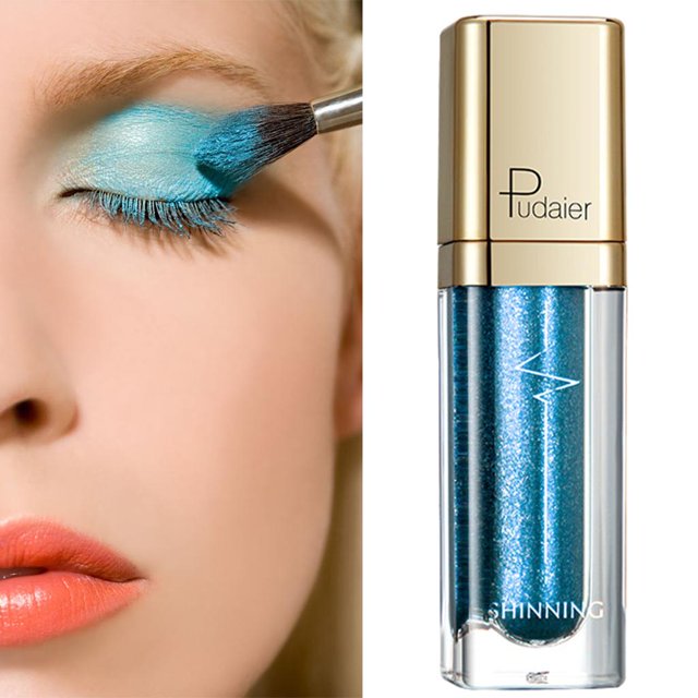 Sombra de Ojos Base Cosmética Diamante Mujeres Impermeable Niñas Maquillaje Metales Lápiz Shinny Presente Glamour , Blue Azul Salvador Dali Sombra de ojos líquidos