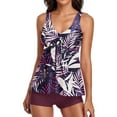 thumbnail image 2 of YOTMKGDO Tankini Swimsuits For Women, Bottoms, Bathing Tank Suits With Boyshorts Swimsuits Suits Print Women Swimming Top For Women , 2 Piece Swimsuit For Women Purple+L, 2 of 5