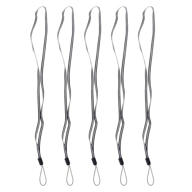 FRCOLOR Lanyards 5pcs Neck Straps Cellphone Deorative Hanging Ropes for Work Chest School Brand ID (Black),16.93"X0.2"X0.16"