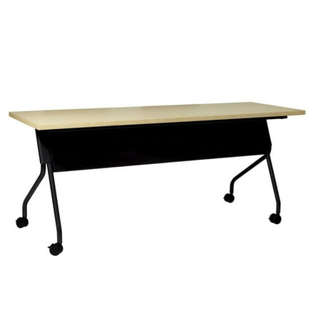 Office Star Products 6' Training Table 72 X 24 Maple Top Black Frame Kd
