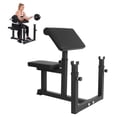thumbnail image 1 of Adjustable Preacher Curl Bench, 5 Level Arm Pad 6 Level Barbell Rack, 2 inch Thick Cushion, 300 lbs Capacity Steel Frame, Red, 1 of 6