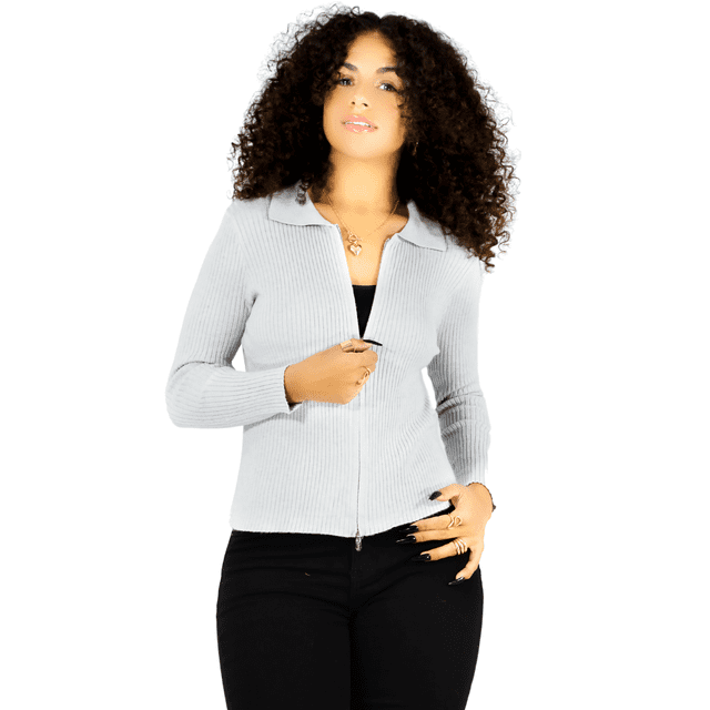 Sueter Mujer De Cuello Alto Y Cierre Sueteres Dama Sweaters